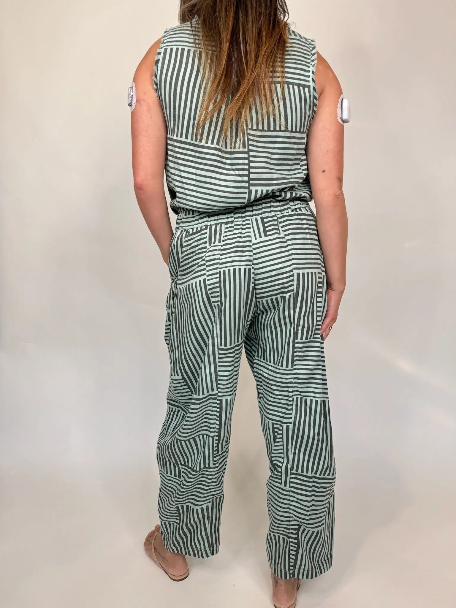 Umgee Striped Baggy Fit Pants