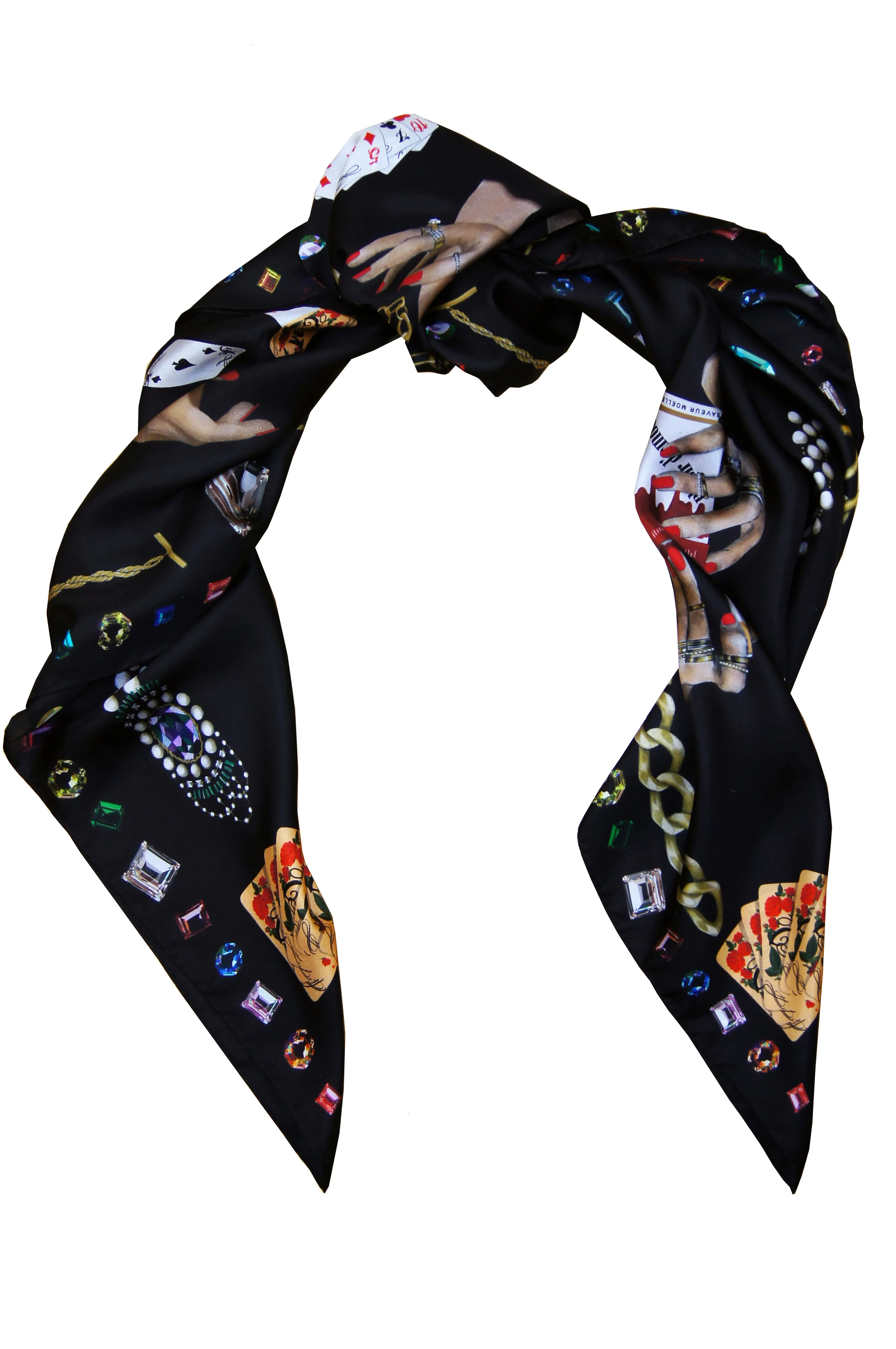 Vanité de Croire Large Silk Print Scarf