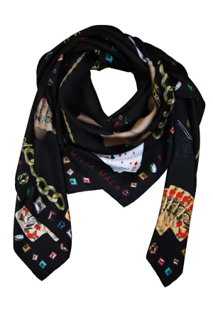 Vanité de Croire Large Silk Print Scarf