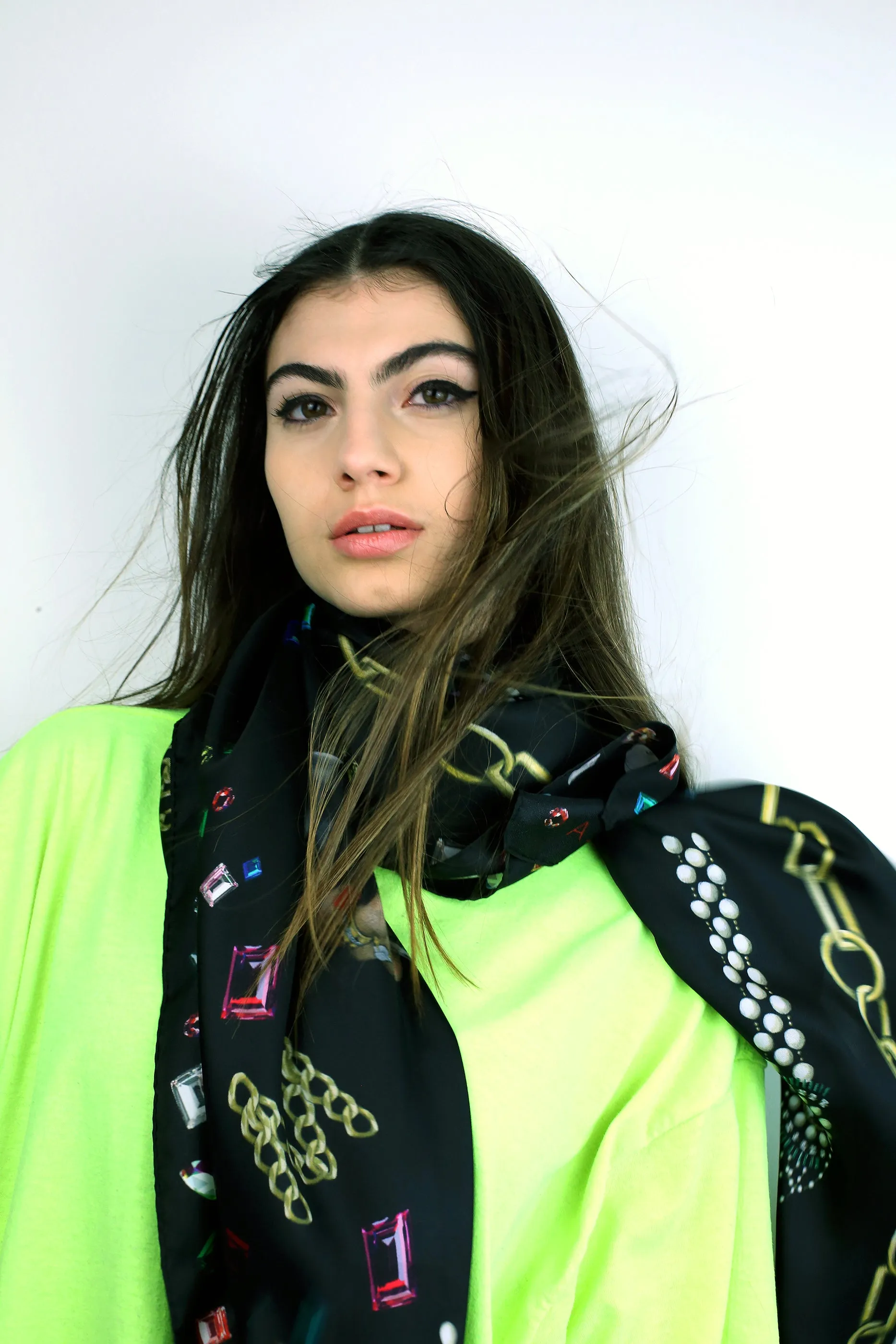 Vanité de Croire Large Silk Print Scarf