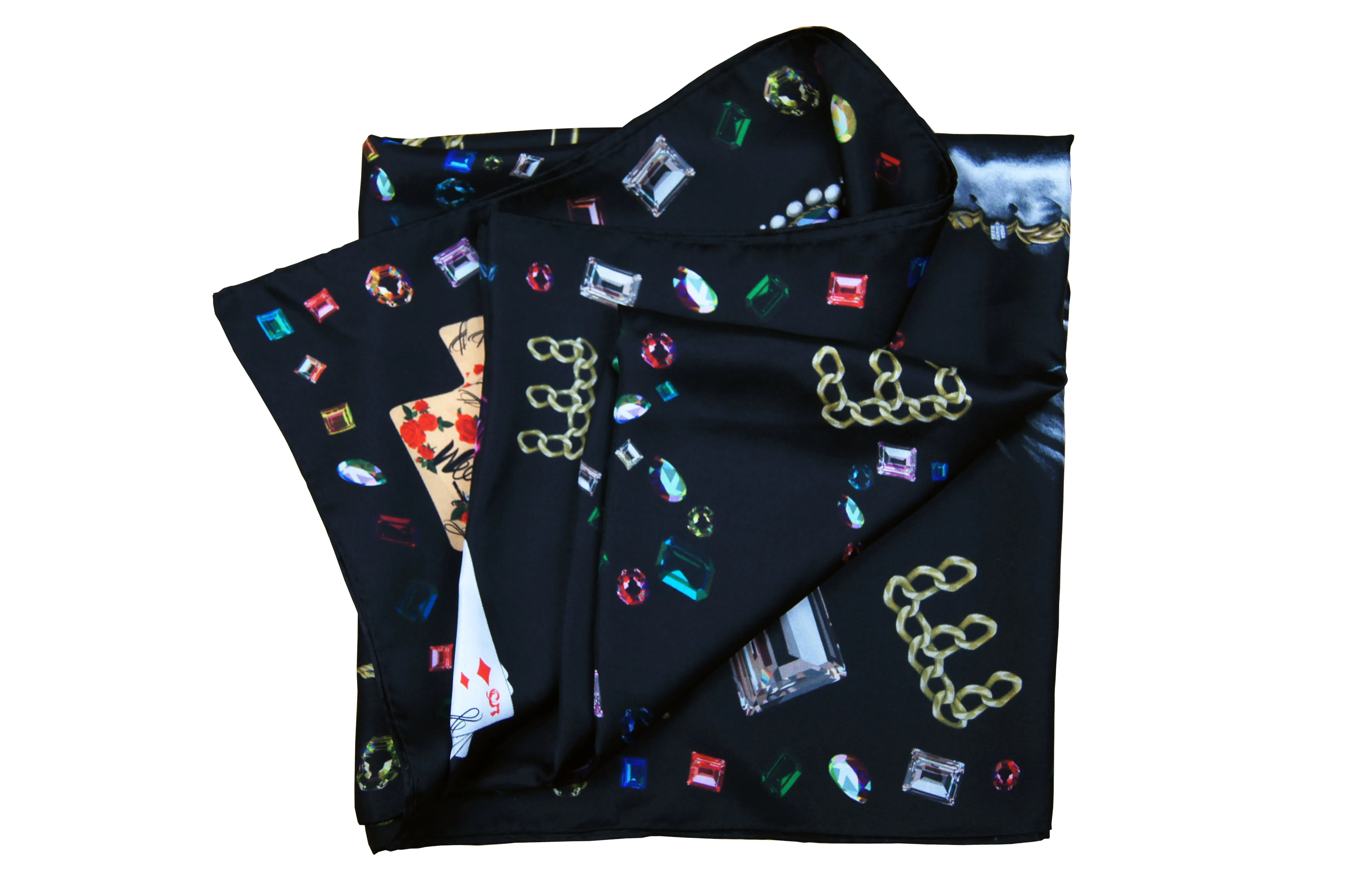 Vanité de Croire Large Silk Print Scarf