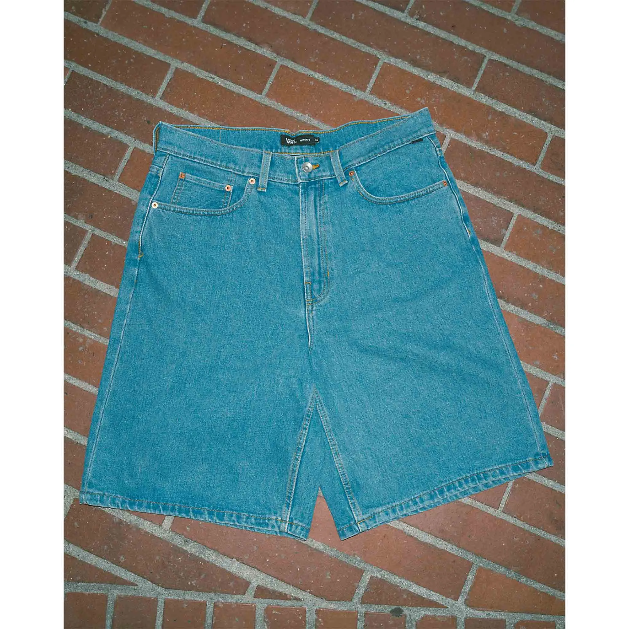 Vans Check 5 Baggy Denim Short Stone Wash Blue