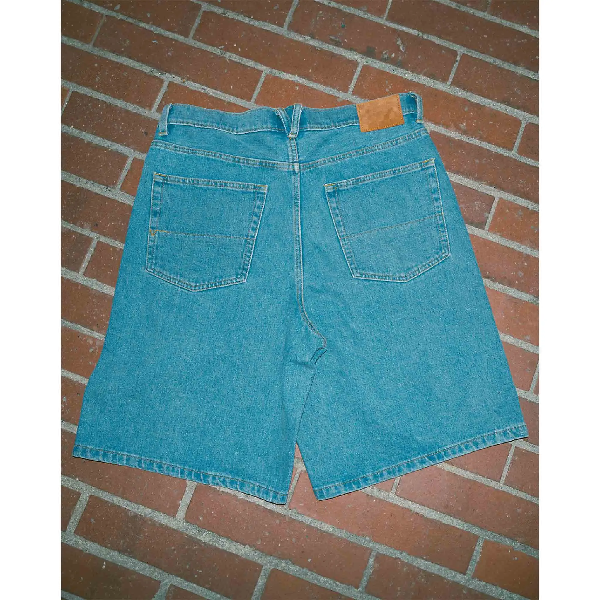 Vans Check 5 Baggy Denim Short Stone Wash Blue