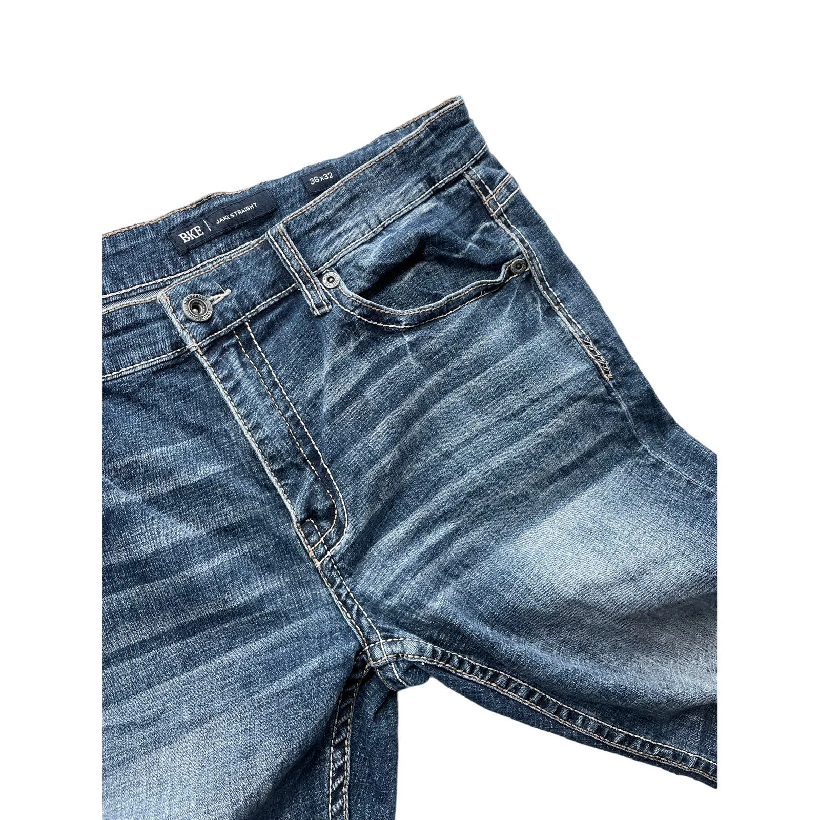 Vintage BKE Men's Jake Straight Fit Indigo Embroidered Denim Pants