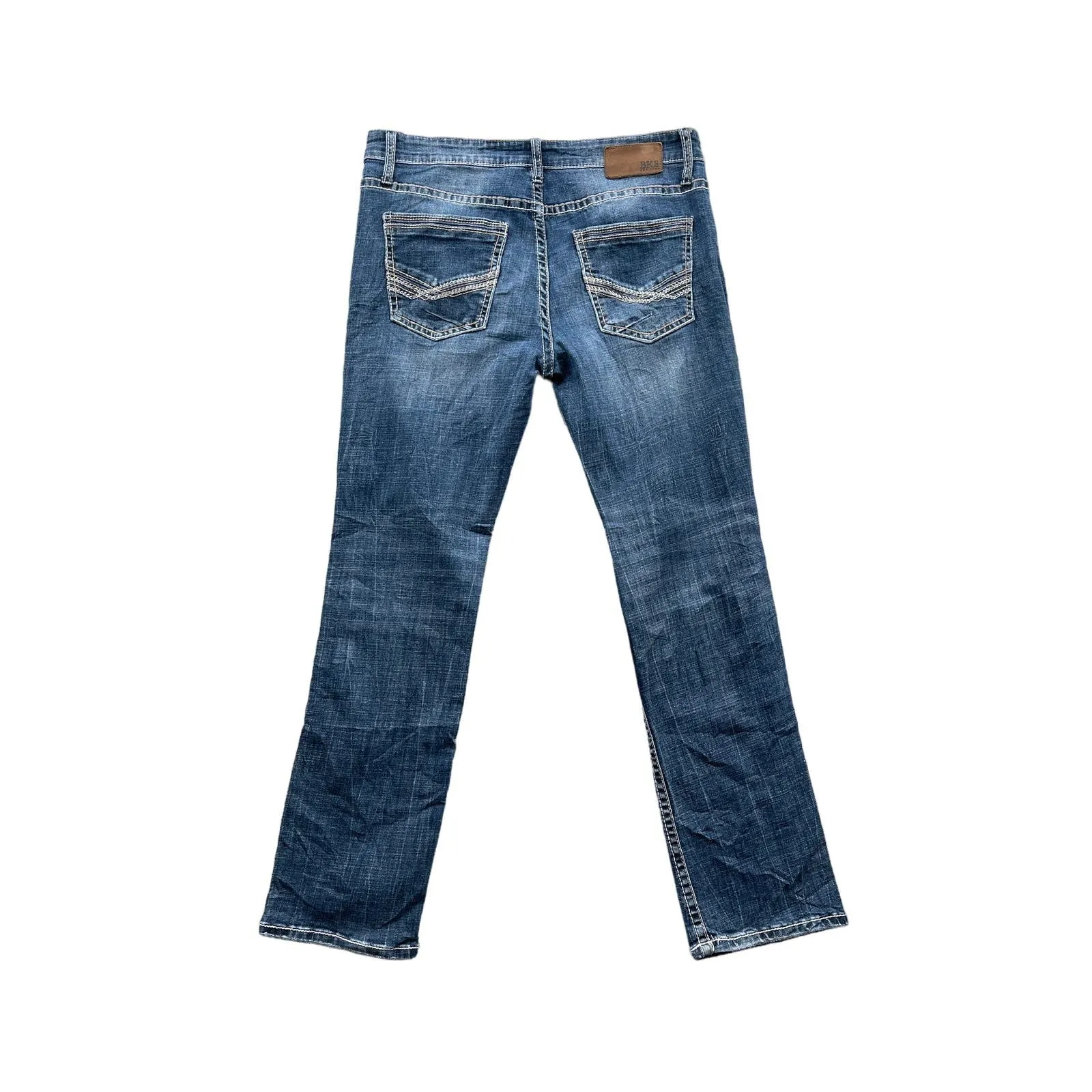 Vintage BKE Men's Jake Straight Fit Indigo Embroidered Denim Pants