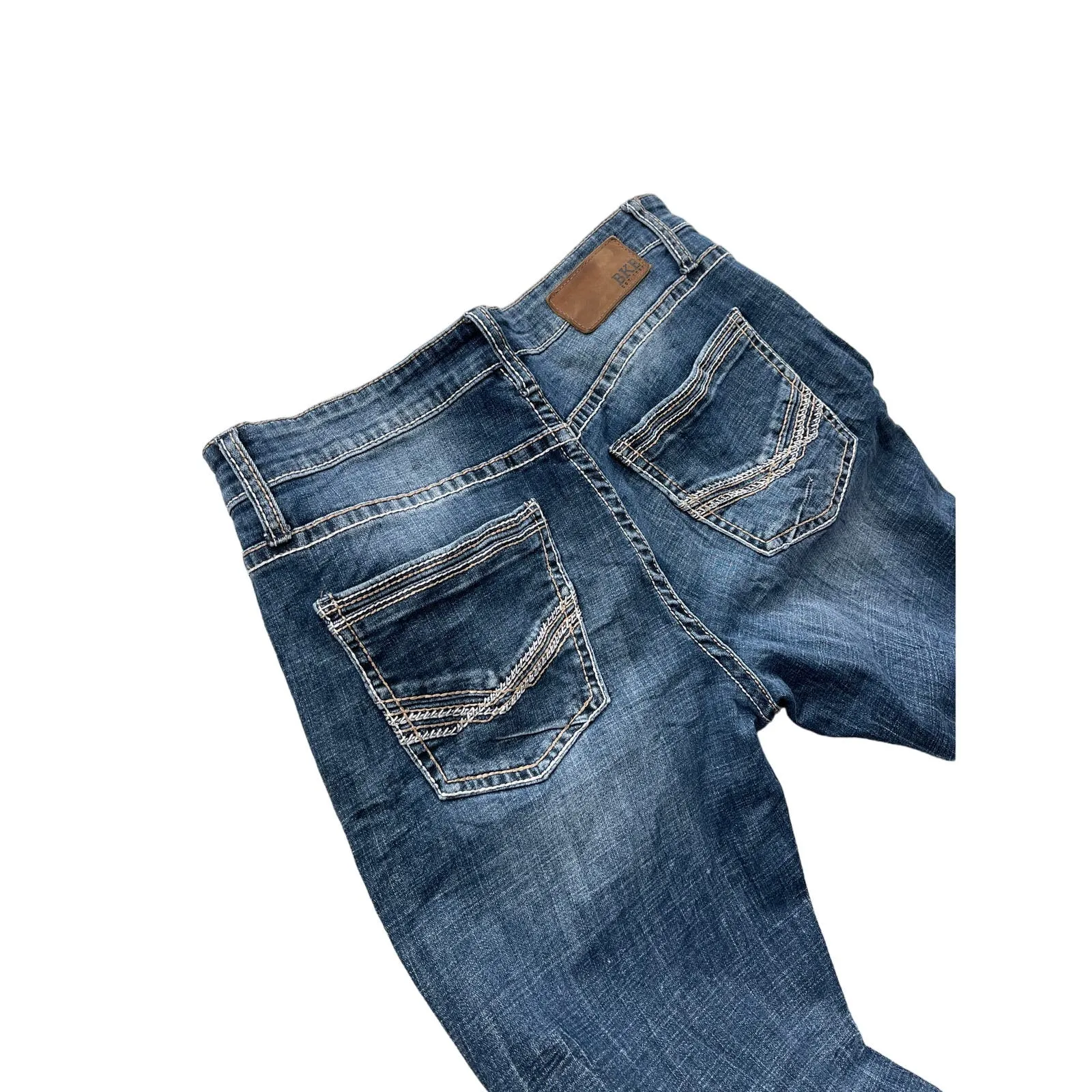 Vintage BKE Men's Jake Straight Fit Indigo Embroidered Denim Pants