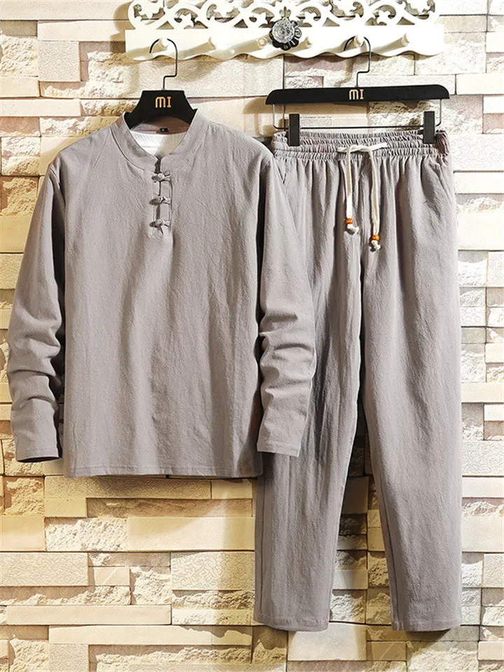 Vintage Comfy Cotton Linen Sets for Men
