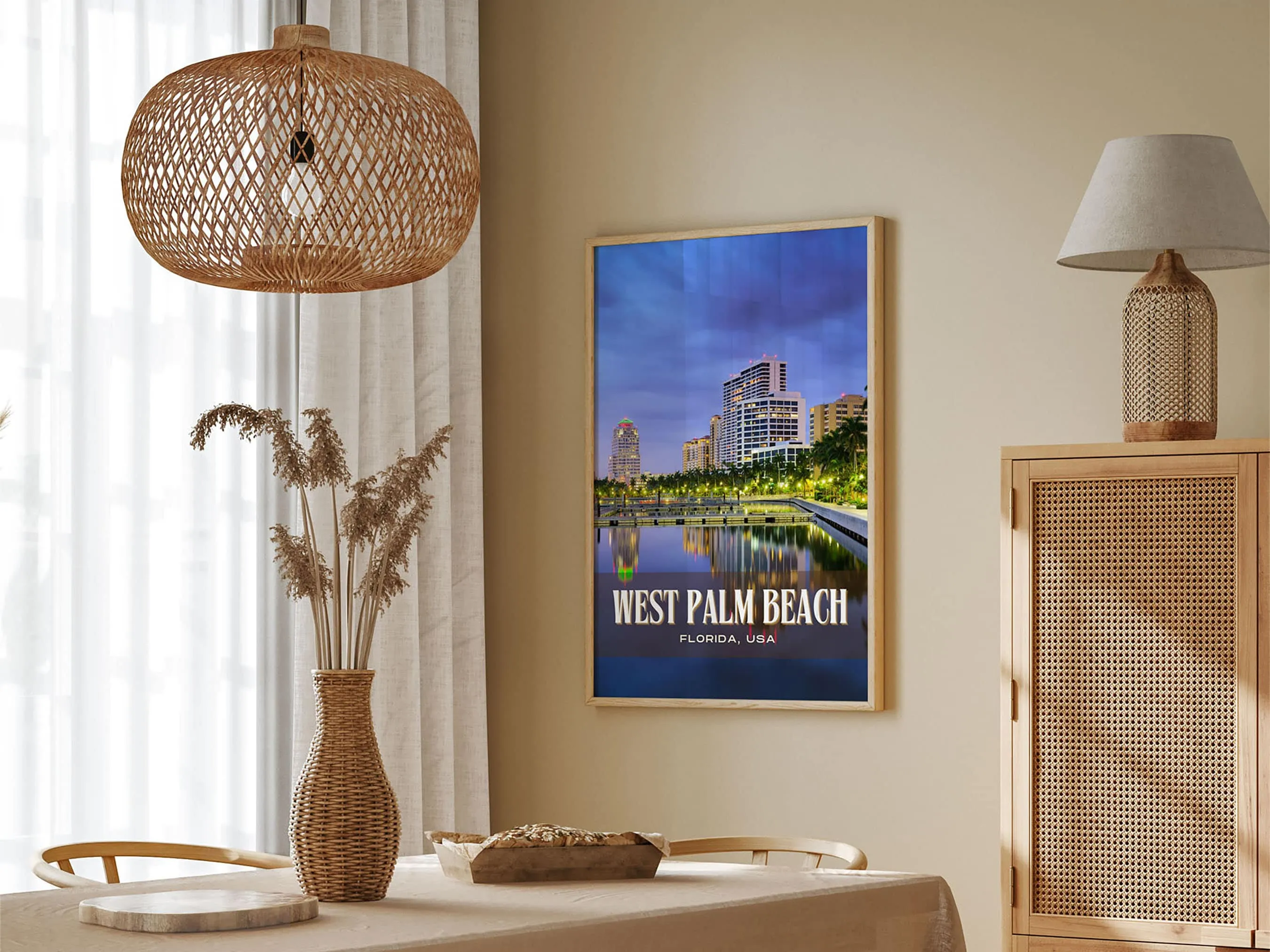 West Palm Beach Retro Wall Art, Florida, USA