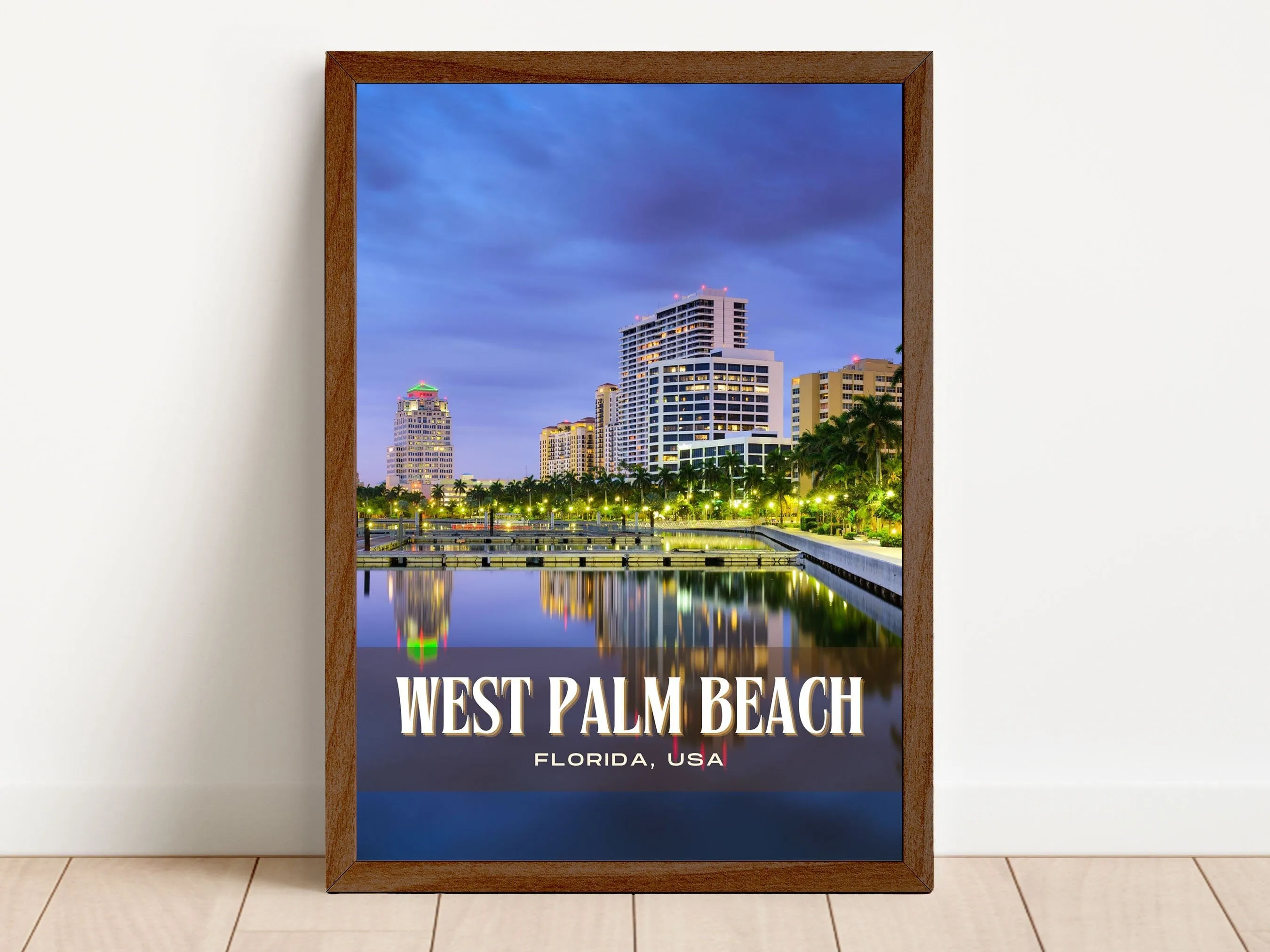 West Palm Beach Retro Wall Art, Florida, USA
