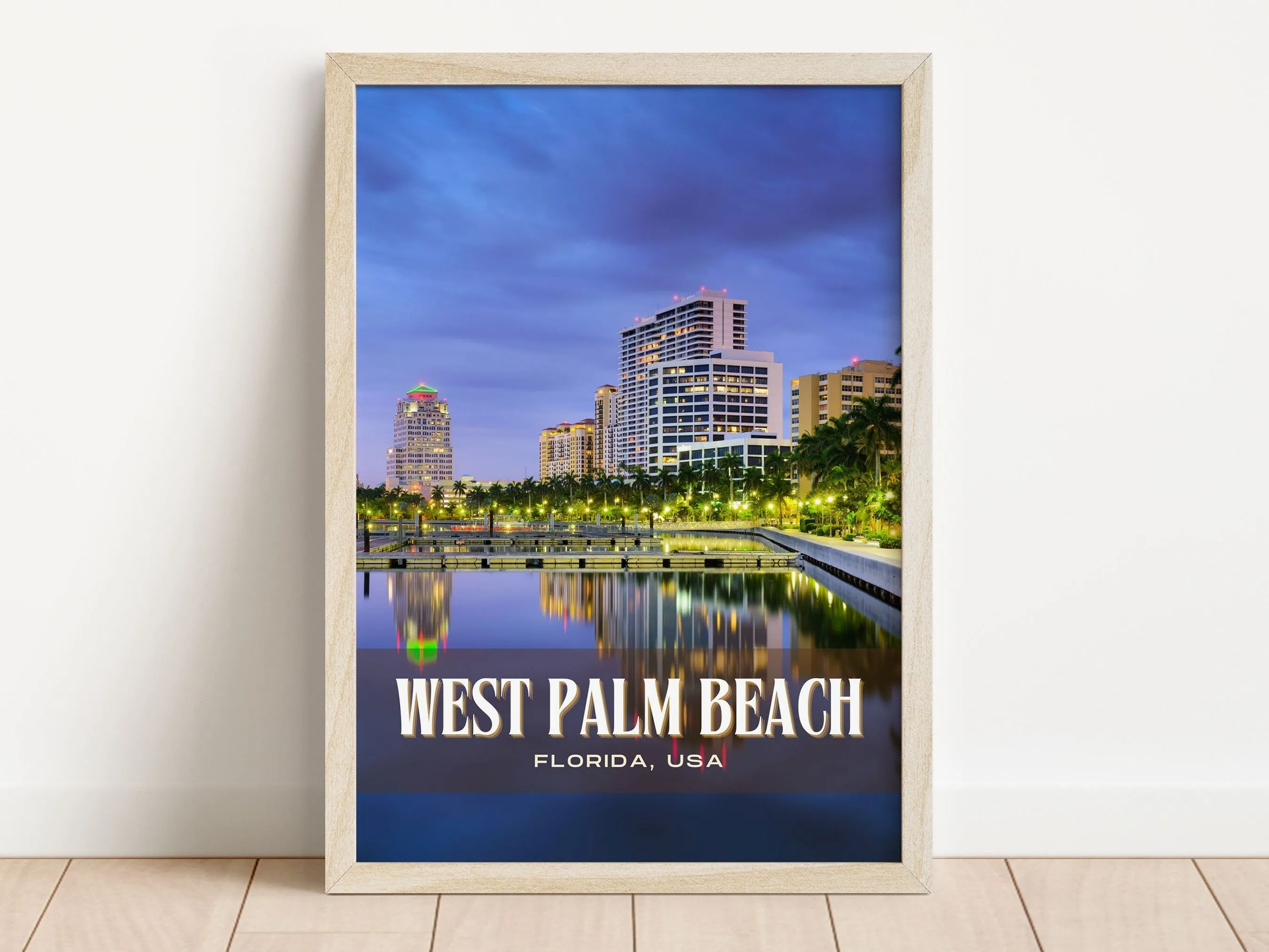West Palm Beach Retro Wall Art, Florida, USA