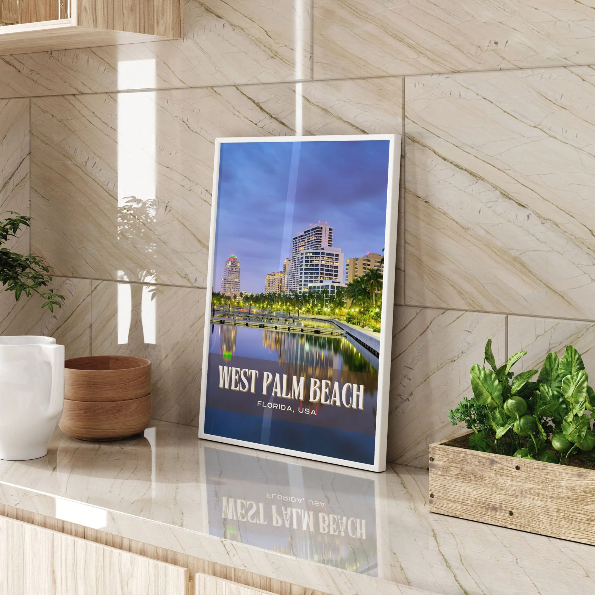 West Palm Beach Retro Wall Art, Florida, USA