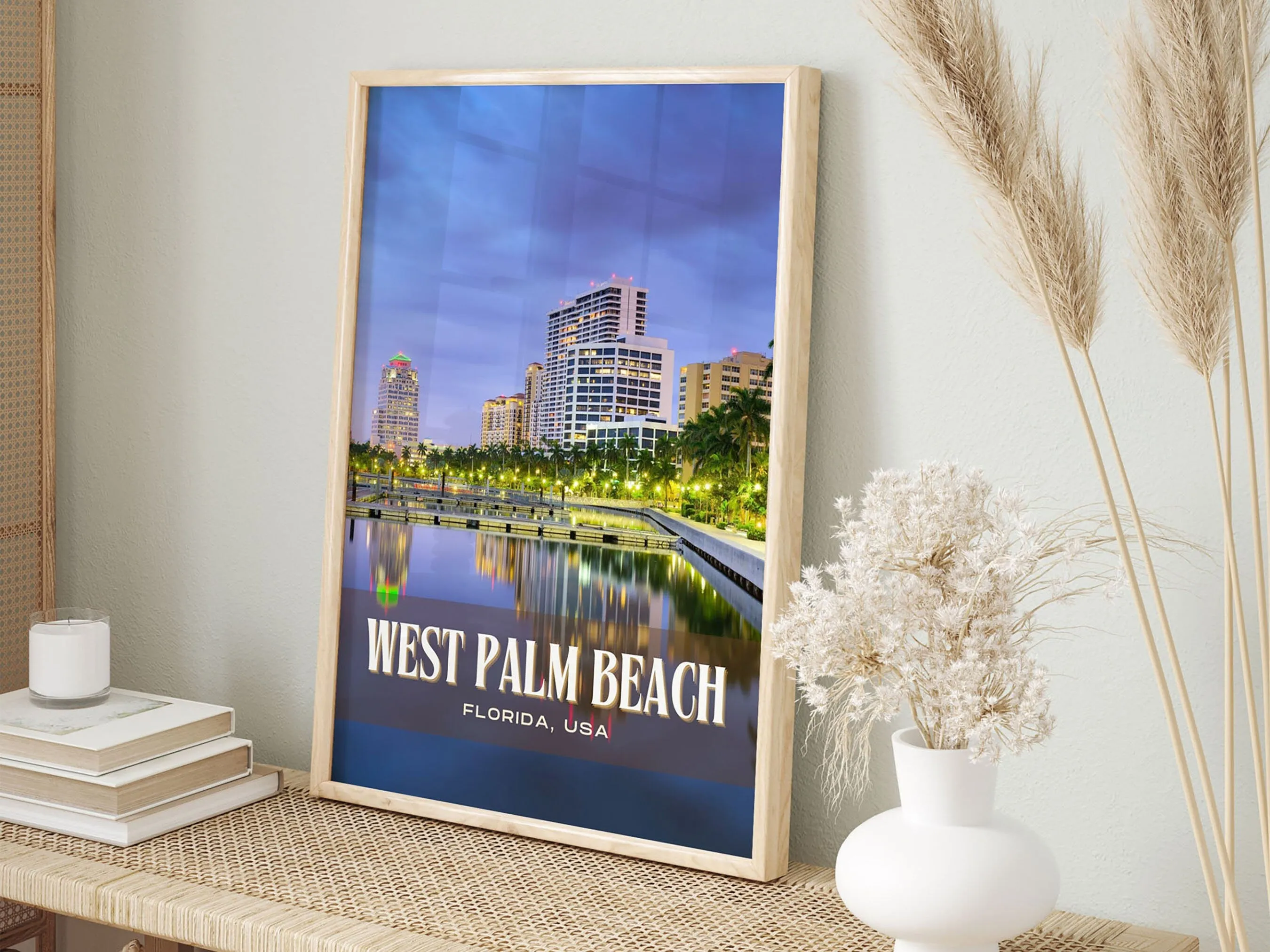 West Palm Beach Retro Wall Art, Florida, USA