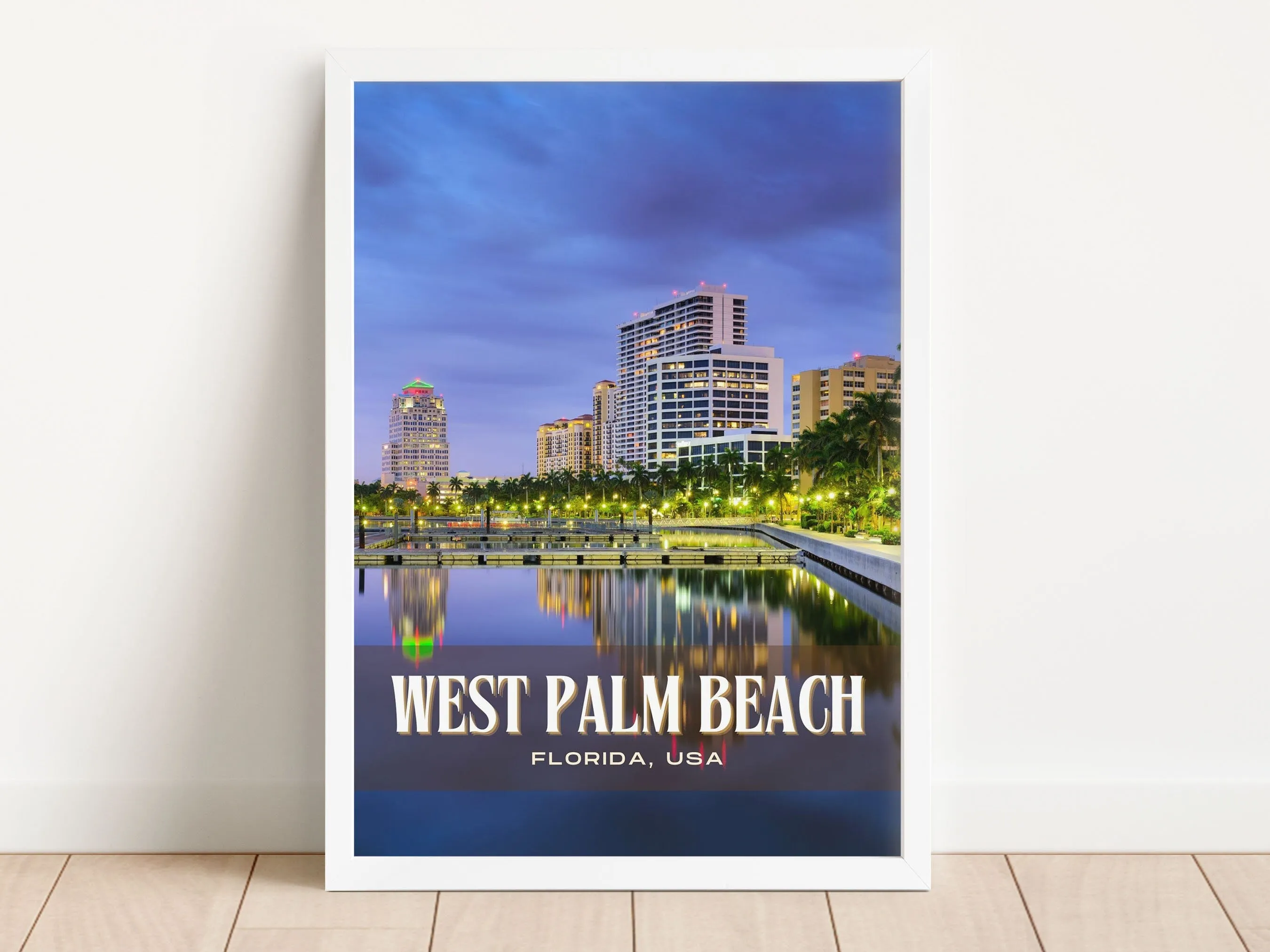 West Palm Beach Retro Wall Art, Florida, USA