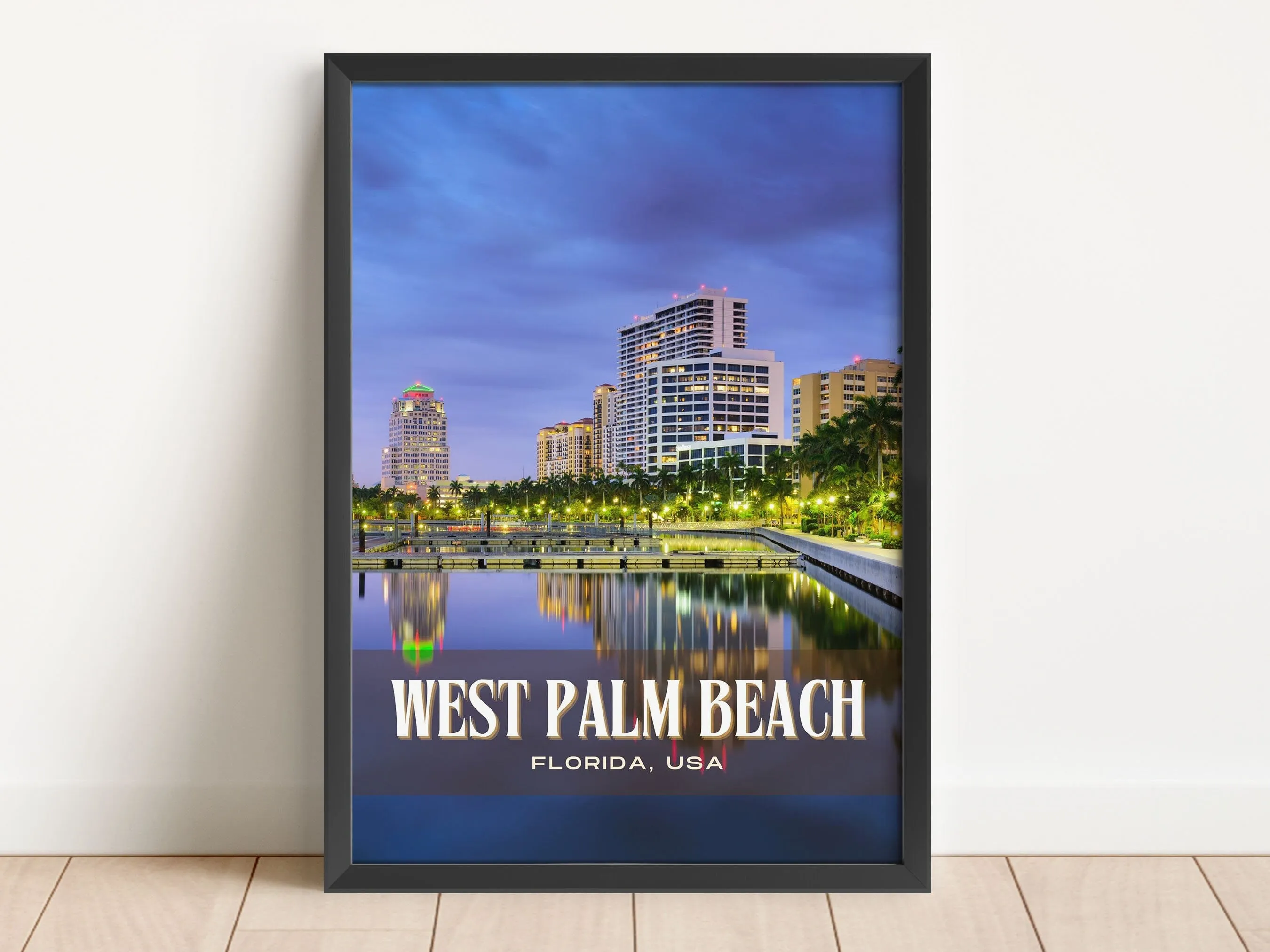 West Palm Beach Retro Wall Art, Florida, USA