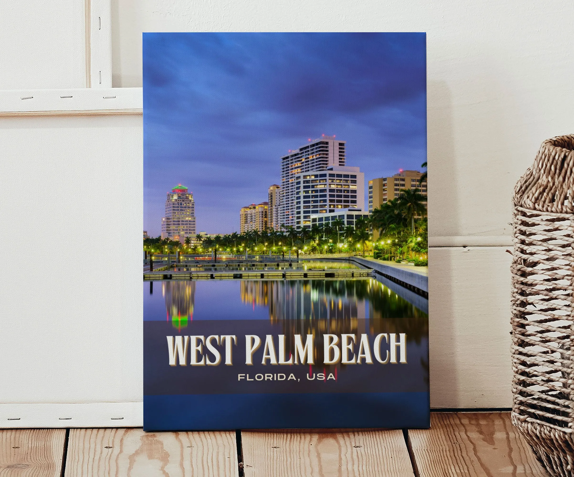 West Palm Beach Retro Wall Art, Florida, USA