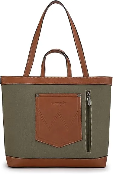 WG142-2002  Wrangler Canvas Top Handle Tote/Shoulder Bag - ARMY