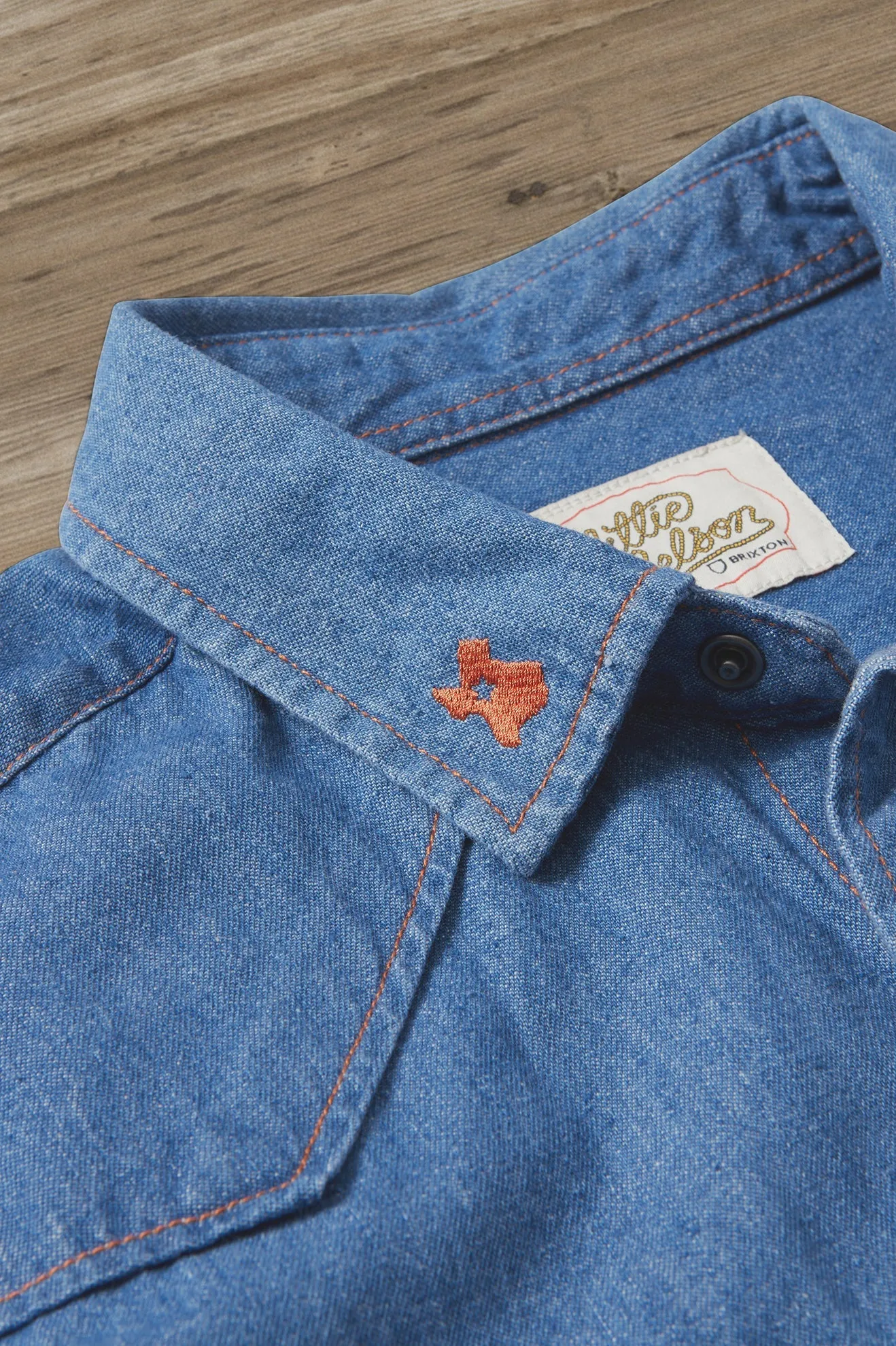 Willie Nelson L/S Woven - Worn Denim