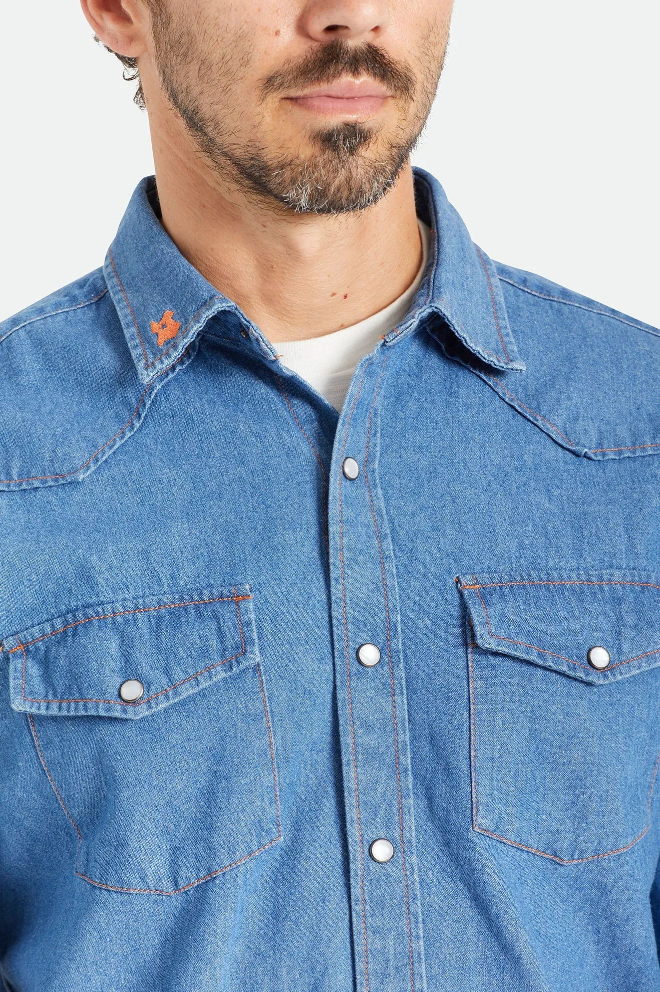 Willie Nelson L/S Woven - Worn Denim