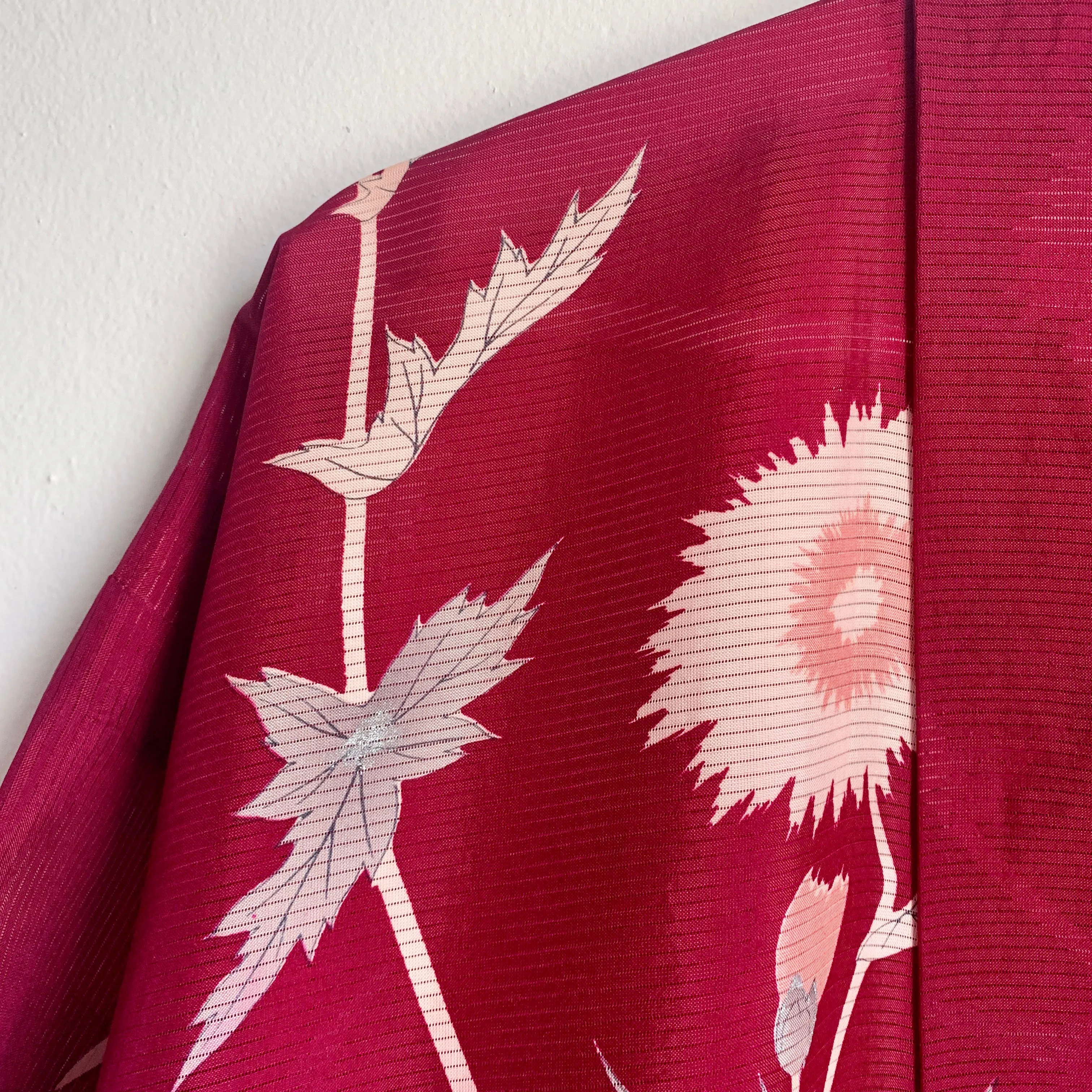 Wine Red Dandelion Summer Kimono