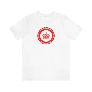 Woman's Christian Catholic Religious Christ the King Crown Red Jersey Short Sleeve Tee