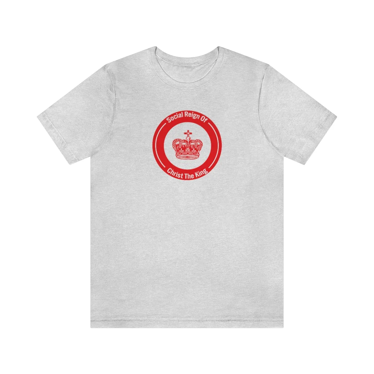 Woman's Christian Catholic Religious Christ the King Crown Red Jersey Short Sleeve Tee