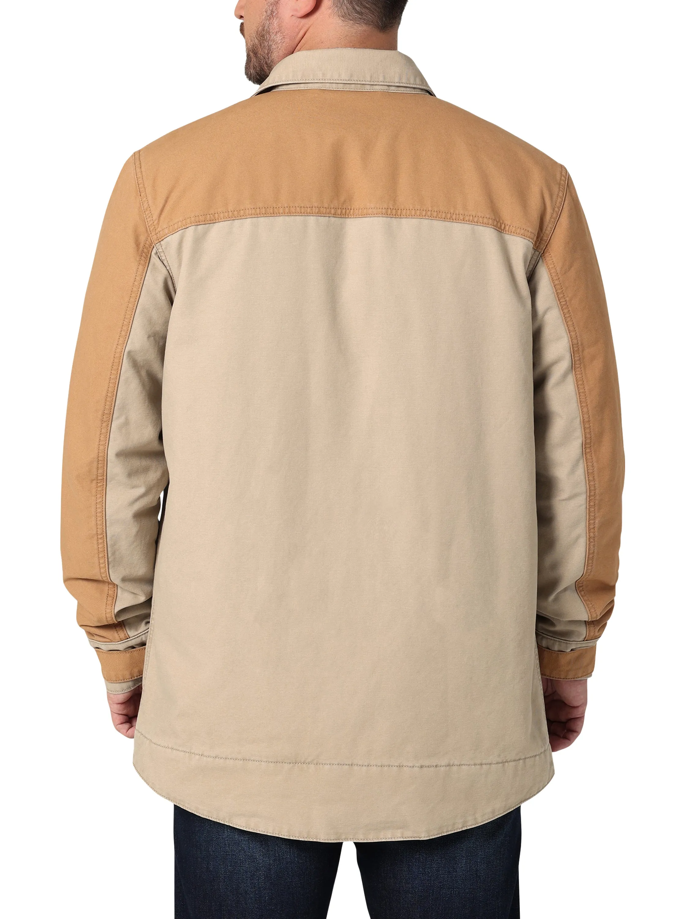 Wrangler Men's Western Vintage Khaki  Mixed Canvas Chore Jacket