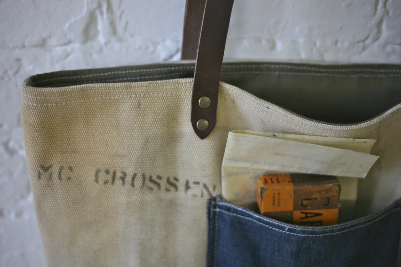 WWII era Sea Bag & Denim Tote Bag